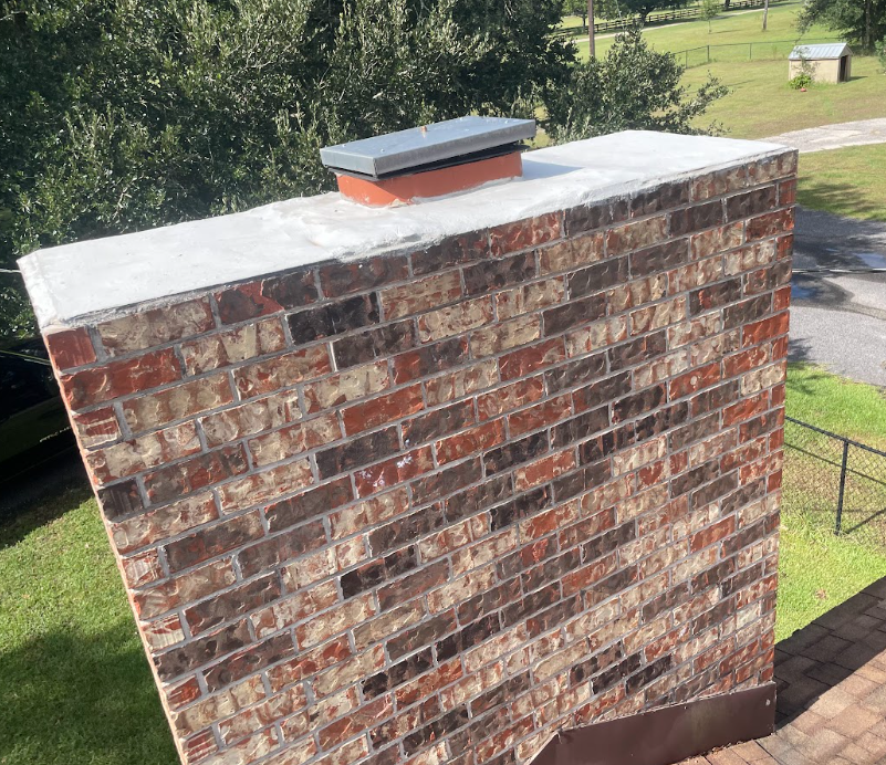 LockTop chimney damper in the closed position sealing the chimney to help prevent drafts and water entry.