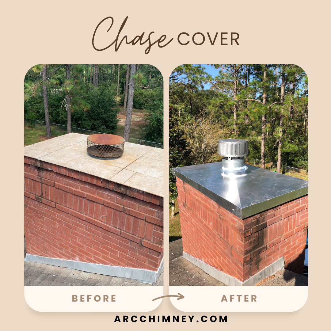 Chimney Chase Cover Before and After